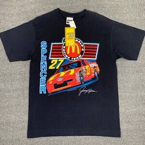 Vintage Jimmy Spencer McDonalds Nascar T-Shirt Mens Large Black Racing 90s NWT